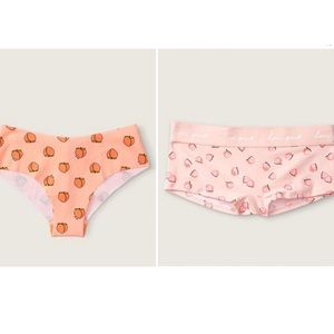 Pink | Cotton Invisible Cheekster & Logo Boyshort Undies - Peach 🍑 Emoji